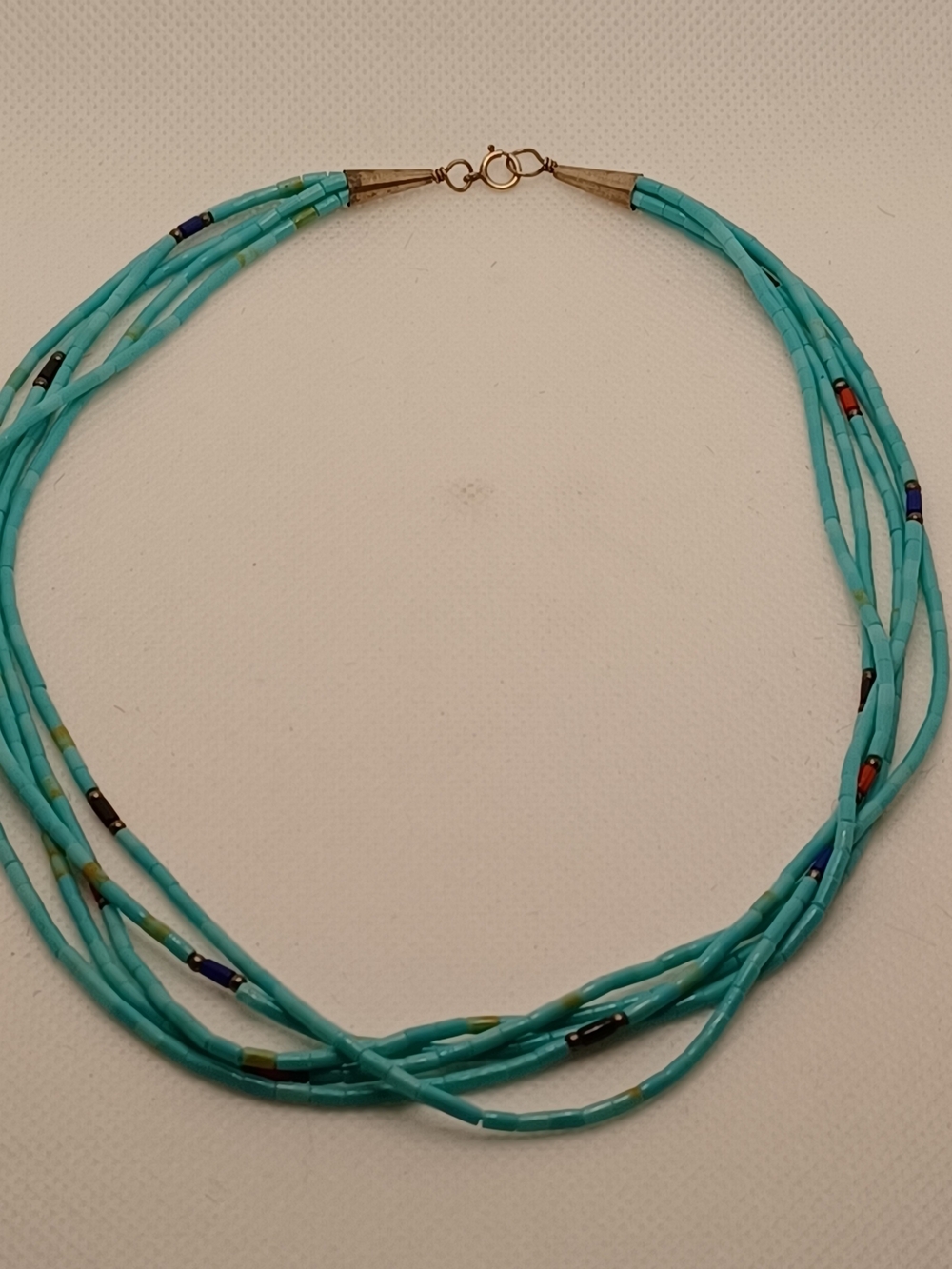 Turquoise Multi-Strand Seed Bead Necklace - Brand: